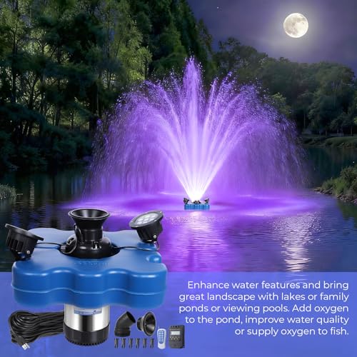 Pond Fountain Aerators with Light (Blue B)
