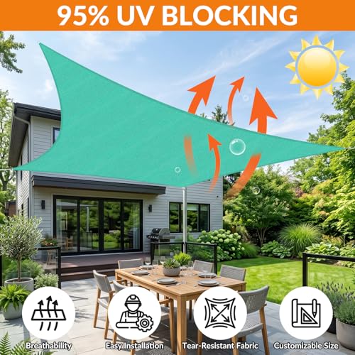 17'X17' Sun Shade Sail Turquoise Curved Square Customizable (Turquoise / 17'X17' custom)