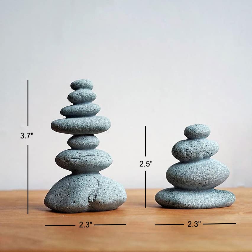 Balanced Stones Cairn Statue Garden Decor Small Fish Tank Decoration