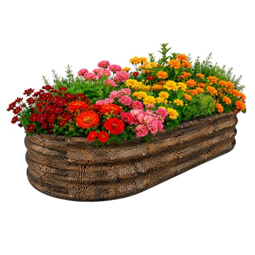 Galvanized Raised Garden Beds Outdoor (Brown / 6 x 3 x 1 ft)