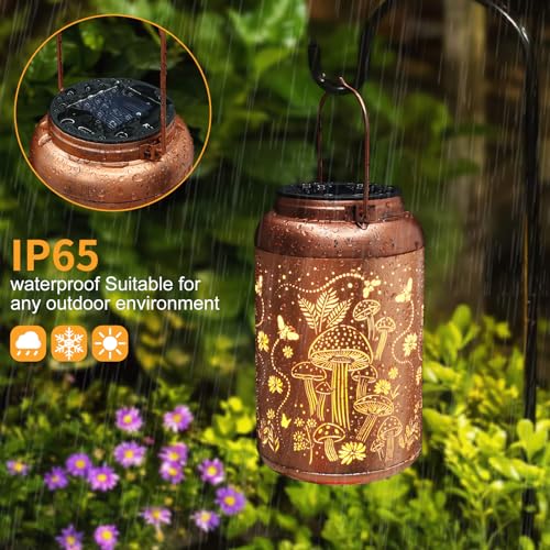 Solar Lanterns Outdoor Waterproof Mushroom Decoration Gifts for Women (Mushroom 1PC)