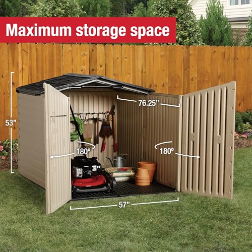 Slide Lid Resin Outdoor Storage Shed (7'x5' / Beige)