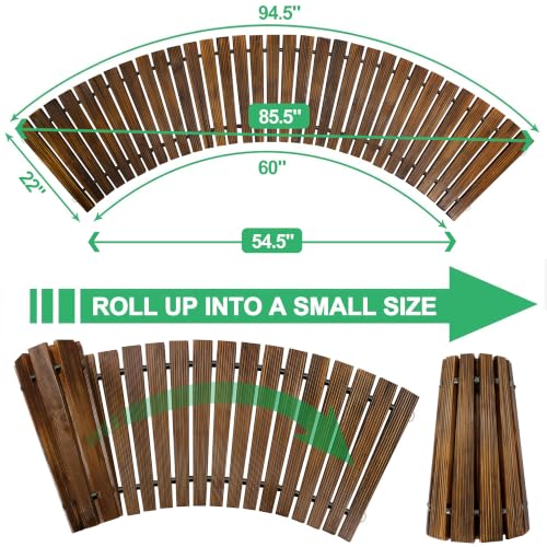 7' Wooden Garden Pathway (7ft (L) x 22in (W) / Brown-curved)