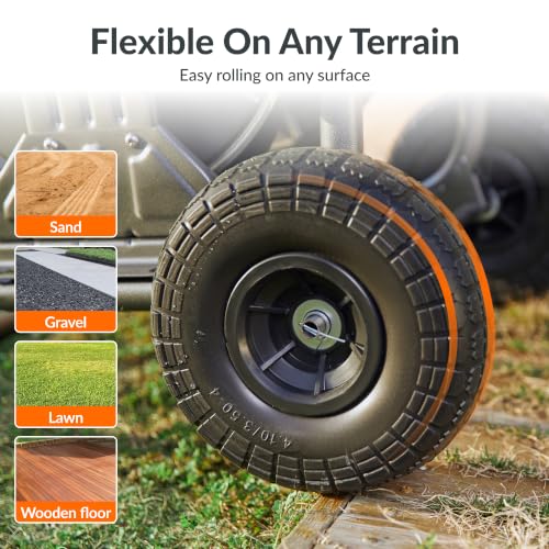 Garden Hose Reel Cart with Wheels (Black / 200FT)