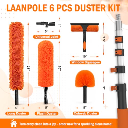 26FT High Reach Duster Cleaning Kit with Extension Pole (20FT)