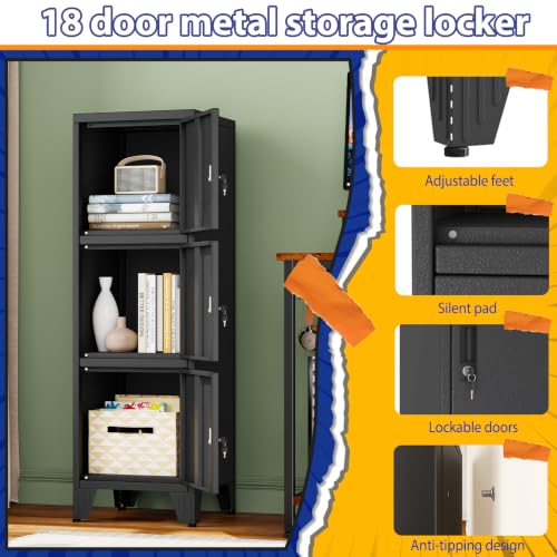 Metal Narrow Storage Lock Cabinet (Black / 3 door-47")