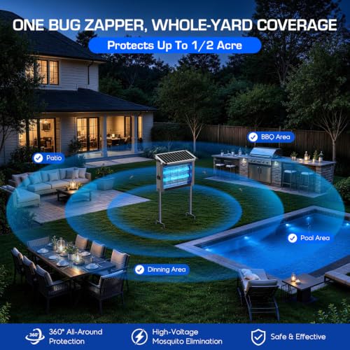 Solar Bug Zapper Outdoor (Gray)