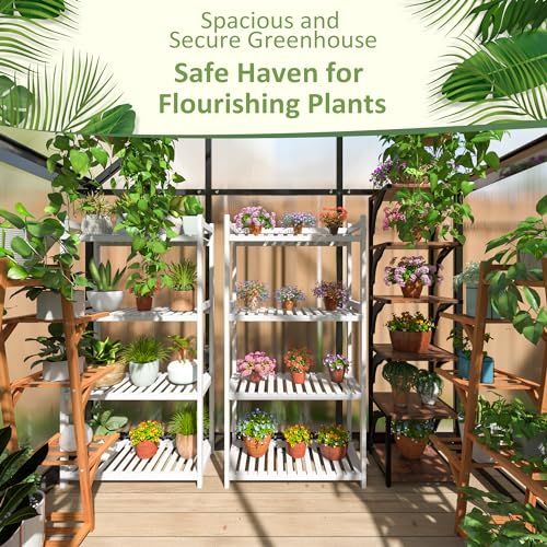 4x6 FT Walk in Polycarbonate Greenhouse for Outdoor (Black / 4x6 FT)