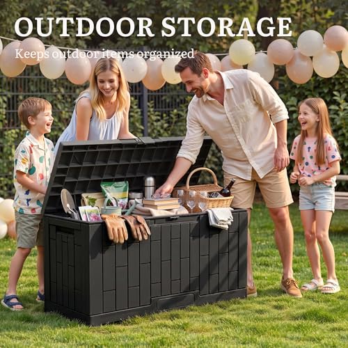 60 Gallon Outdoor Storage Box (Dark Black / 60 Gallon)