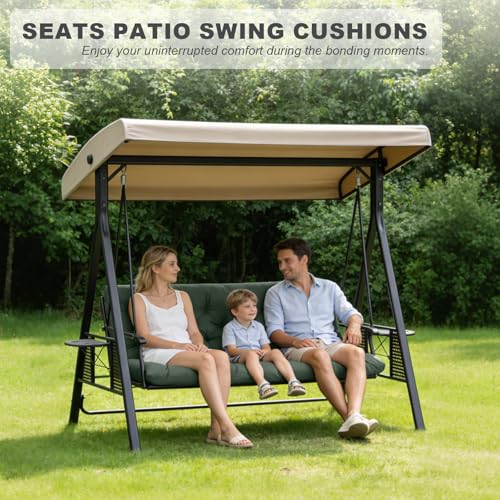 Porch Swing Cushions (Dark Green / 47x 40 inches)