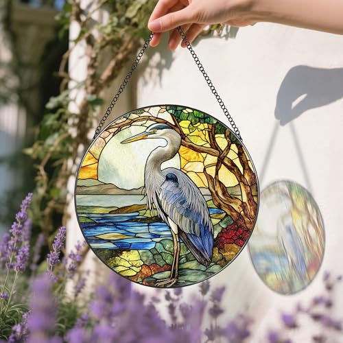 Stained Glass Window Hanging (Heron)