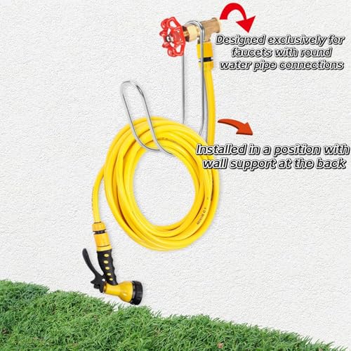 Garden Hose Holder Water Hose Hanger Wall Mounted (Chrome / 5.5'' x 2)