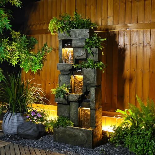 Water Fountain Outdoor 56.3 (Yellow Brown 56.3 Inch)