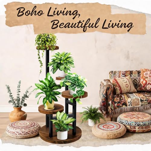 4 Tier Plant Stand Indoor (4 Tier-Brown)