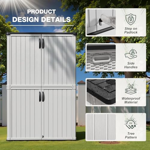 50 CuFt Outdoor Storage Cabinet with Lockable Doors (50 CUFT / White)