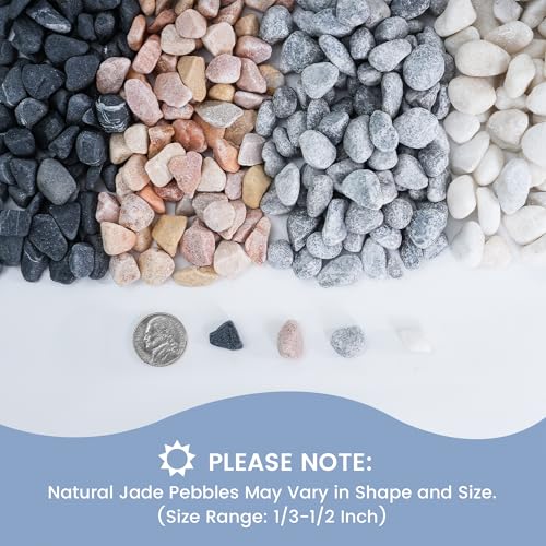 5 LB Natural Mixed Color Gravel Pebbles (5 Pounds / Mixed Jade)