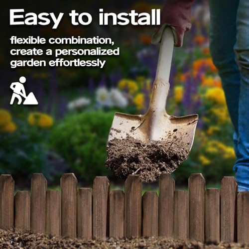 Wood Garden Edging (brown / 9.8x47in)