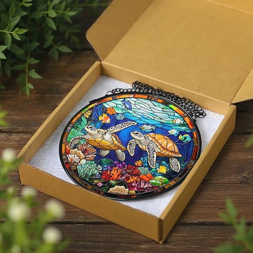 Stained Glass Window Hanging (Sea Turtle)