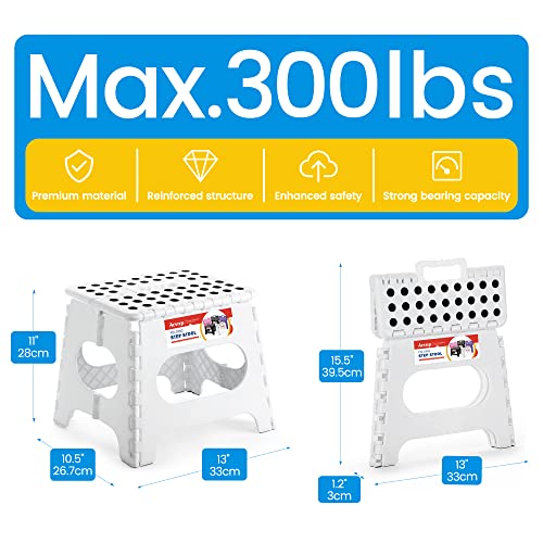 12 Pack 11 Inch Folding Step Stool (White / 11 Inch( Pack of 12))