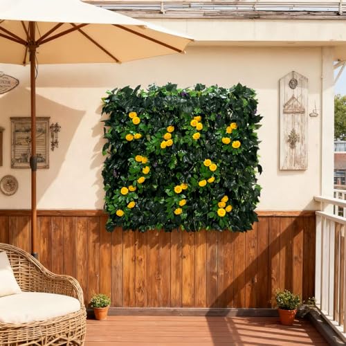 Artificial Expandable Ivy Privacy Fence Screen (BRANCH-JUHUA YELLOW)