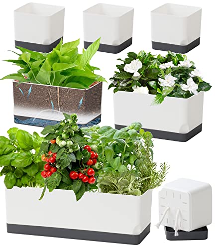 Self Watering Planters Pots for Indoor Plants (7 Count)