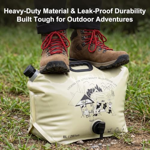 2.1 Gallon Collapsible Water Container with Spout (Beige / 268.8 Ounces)