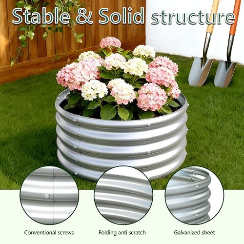 2PCS 2x2x1FT Galvanized Metal Raised Garden Bed (Silver / 2x2x1(2PCS))