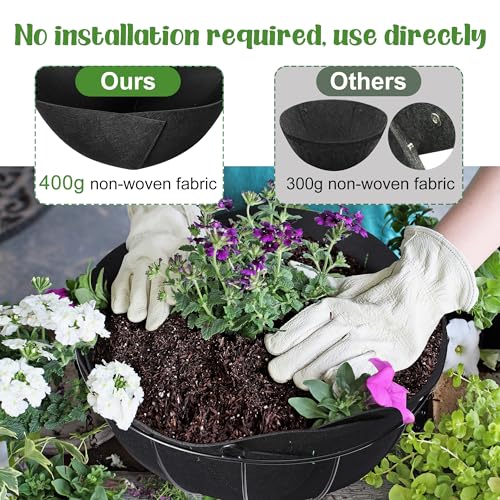 4 Pcs 16 Inch Fabric Planter Basket Liner (16inch)
