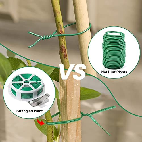Soft Plant Ties for Support (3pcs Green Plant Wire)