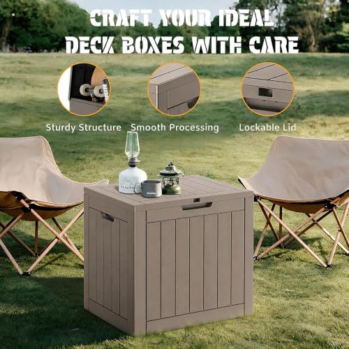 34 Gal Outdoor Storage Box Waterproof Lockable (34 Gallon / Grey)