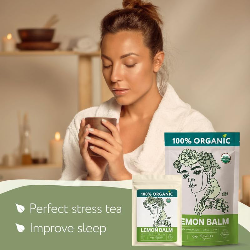 Organic Lemon Balm Leaves 4oz (4 Ounce)