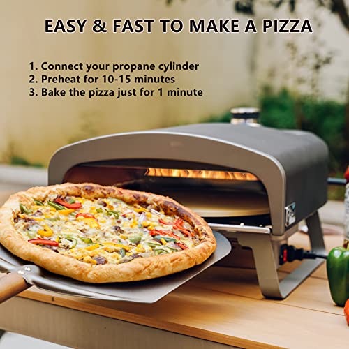 13" Propane Gas Pizza Oven with Automatic Rotating Stone