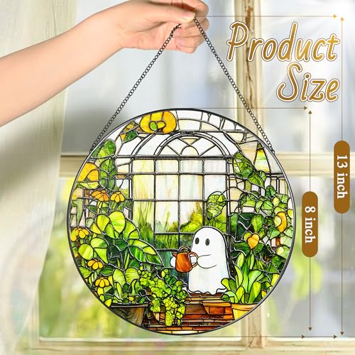 8'' Halloween Ghost Greenhouse Sun Catcher Ornament (Ghost)