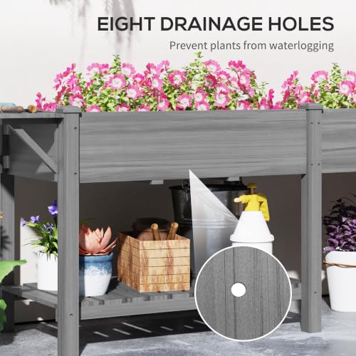 Raised Garden Bed (Gray / 81.5 x 23 x 31 in)