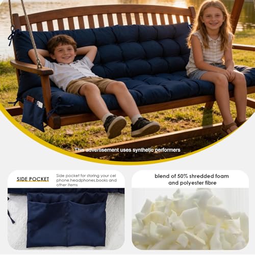 Porch Swing Cushions (Navy Blue / 60x40in)