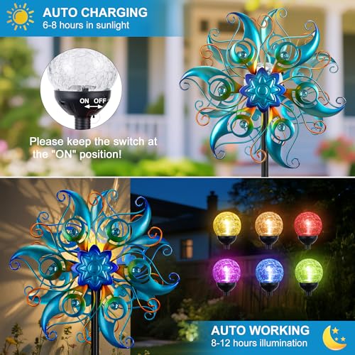 Solar Wind Spinner Outdoor (Peacock Feather)