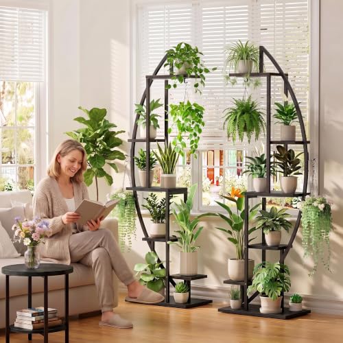 Plant Stand with Grow Light (Black + Black)