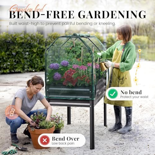 Large Raised Garden Bed with Legs & Netting 48×24×56 in