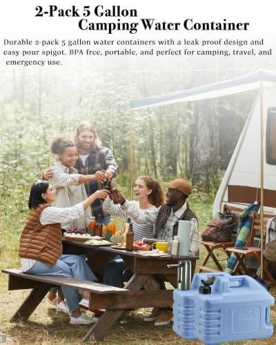 5 Gallon Camping Water Jug with Spigot (Powder Blue / 5 Gallon)
