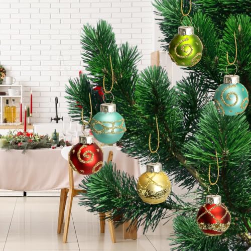 48 Pcs Christmas Mini Glass Ball Ornaments (B Style / 48 Pcs)