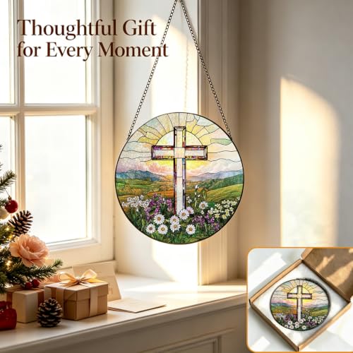 Cross Decor Suncatcher (Cross Stained Glass)