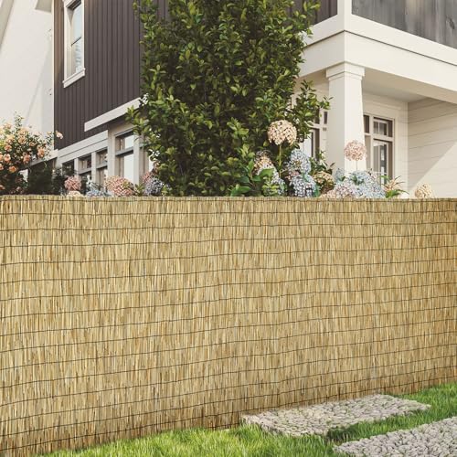 Natural 5FT X16.4FT Reed Fencing Roll Bamboo Privacy Fence Screen (5 X 16.4FT / Natural)