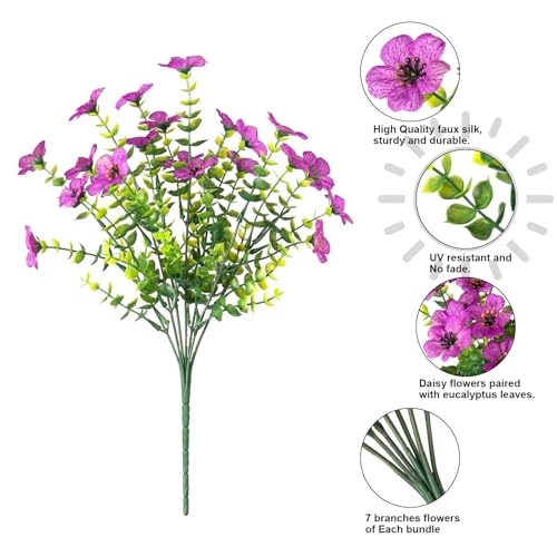 Artificial Faux Outdoor Flowers Plants for Summer Outside Decoration (Mixed Flower+grass)