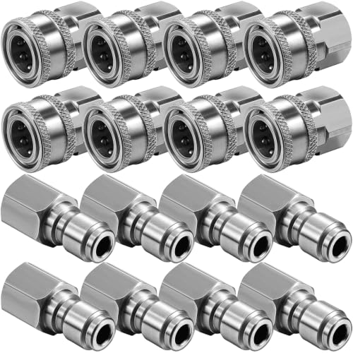 8 Sets NPT 3 8 Inch Stainless Steel Male and Female Quick Connector