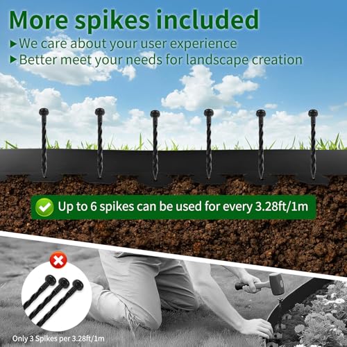 Landscape Edging 4in Garden Edging Borders No Dig 50ft (50 Foot)
