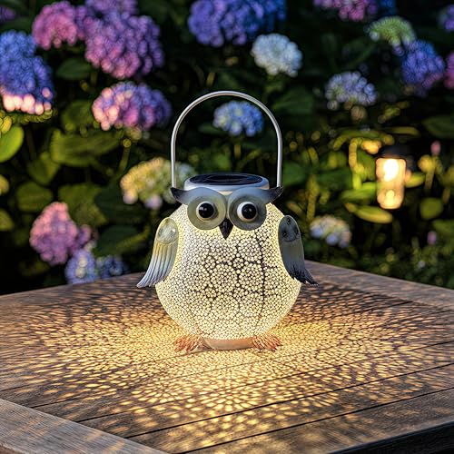 1 Pack Hanging Solar Lanterns (white owl 1pk)