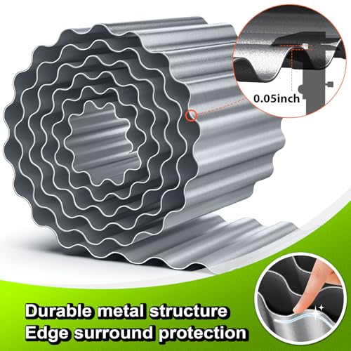 Corrugated Metal Garden Edging 10" x 10Ft (Silver)