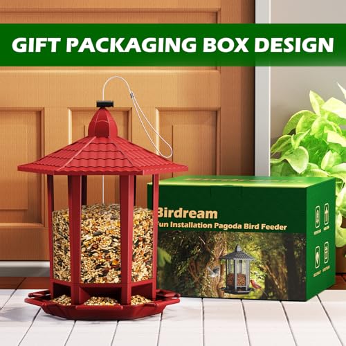 2 Pack Bird Feeders for Outdoor Hanging (Red / 2 PACK)