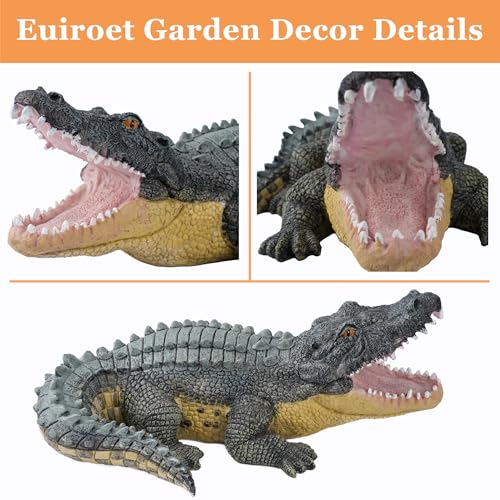 13" Real Crocodile Statue (Multicolor)