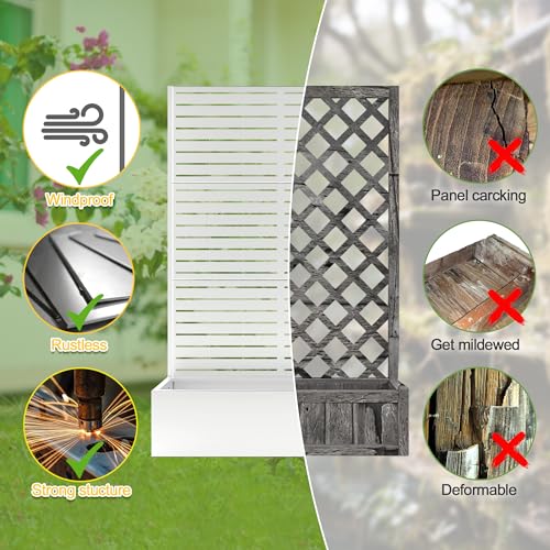 Metal Planter Box with Trellis